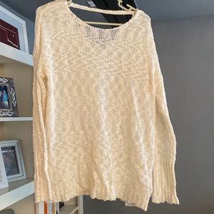 Cream sweater with back detail